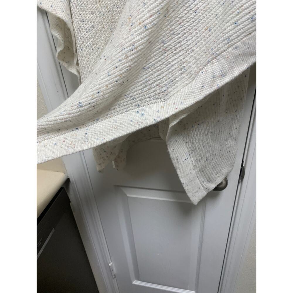 J. Crew Donegal Button-Front Oversized Wool Speckled Knit Poncho Twee - Picture 5 of 7